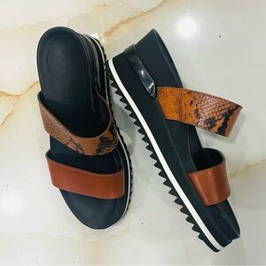 A.F. Vandevorst Made In Italy Platform Brown and Black Women's Sandals Size 10